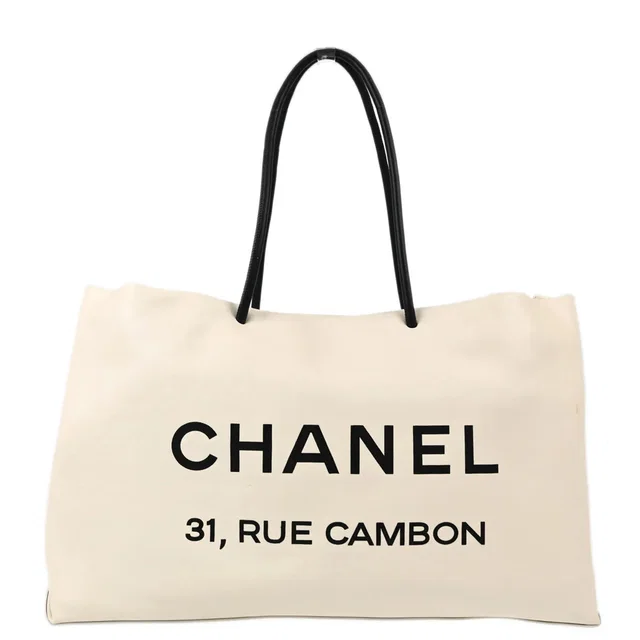 Chanel 2008-2009 White Calfskin Essential Tote Bag in White Calfskin from AMORE Vintage Tokyo