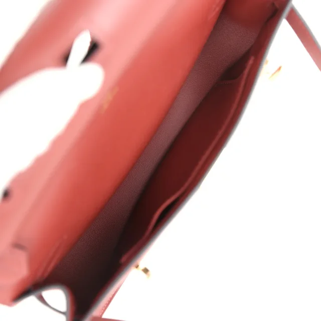 Hermès Jypsiere Mini Rouge H Swift Gold Hardware in Burgundy Swift from Madison Avenue Couture, photo 9 of 9