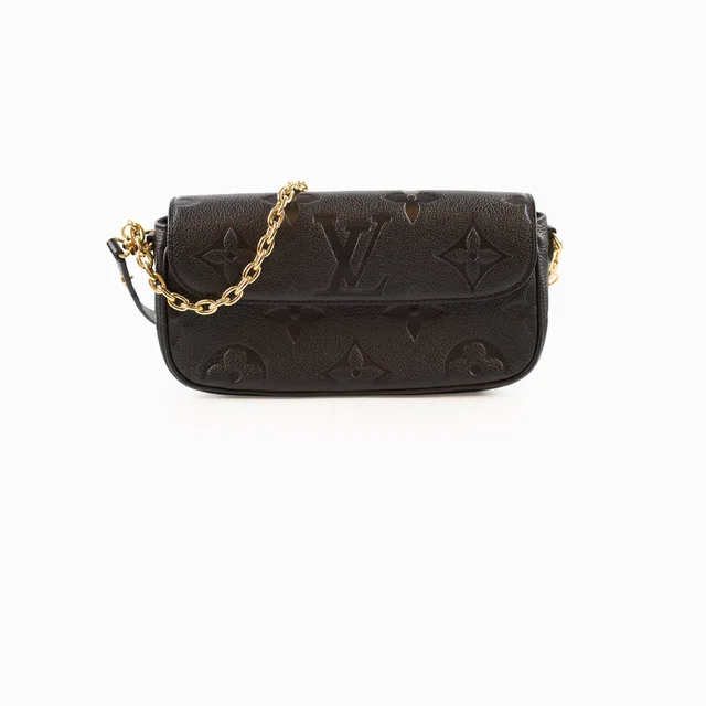 Louis Vuitton Ivy Wallet On Chain Empreinte Black in Black Leather from The Purse Affair