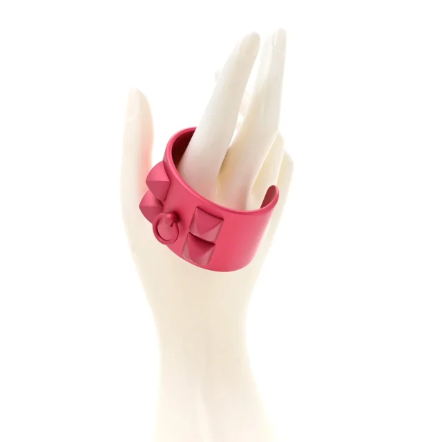 Hermès Aluminium Sunset Collier De Chien CDC Bracelet T2 Rose Couture in Pink from FASHIONPHILE, photo 2 of 4