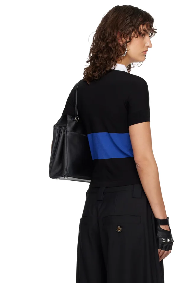 VAQUERA Black Striped Polo, photo 3 of 4 from SSENSE
