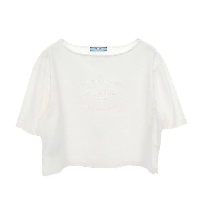 Prada Short Sleeve T-Shirt Embossed Logo Cotton from The Reluxe
