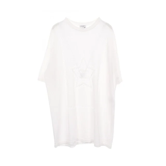 Chanel Short Sleeve T-Shirt Star CC Logo Oversize Cotton from The Reluxe