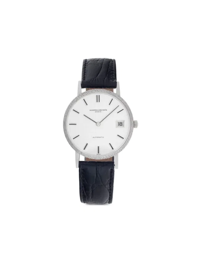 Vacheron Constantin pre-owned Ultra Thin 35mm - men - 18kt White Gold/stainless steel/Crocodile Leather - One Size… in silver|gray Crocodile from Farfetch