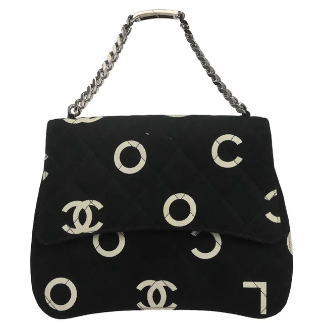 Chanel 1996-1997 Black Canvas Chain Handbag in Black Canvas from AMORE Vintage Tokyo