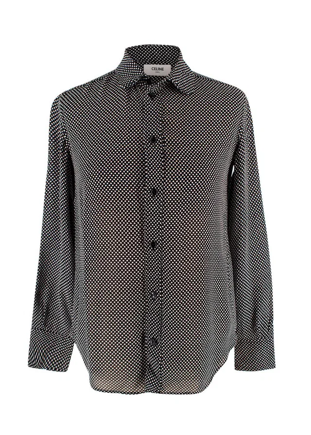 Celine Black and White Polka Dot Shirt in Black from HEWI