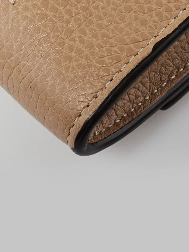 Celine Drummed Leather Large Flap Multifunction Wallet in Beige Leather from Yoogis, photo 5 of 10