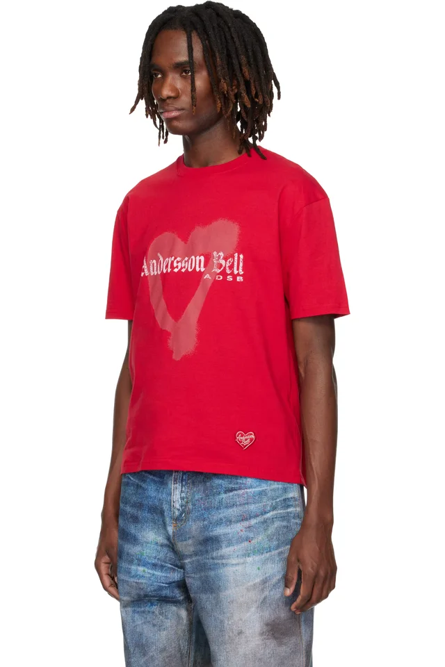 Andersson Bell Red Essential Heart T-shirt, photo 4 of 5 from SSENSE