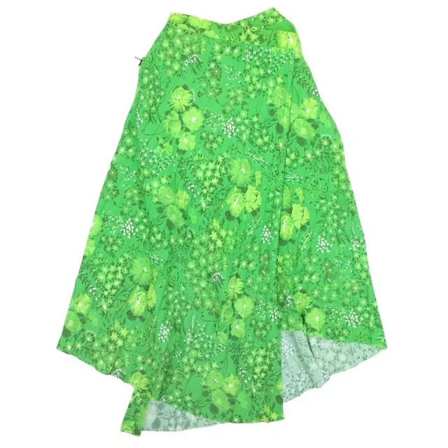 Balenciaga Asymmetric Design Pleated Long Skirt Floral Pattern Shape Softening from The Reluxe