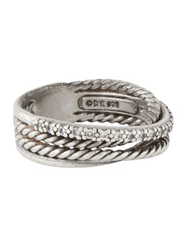 David Yurman Diamond Crossover Band Ring in multicolor from The RealReal
