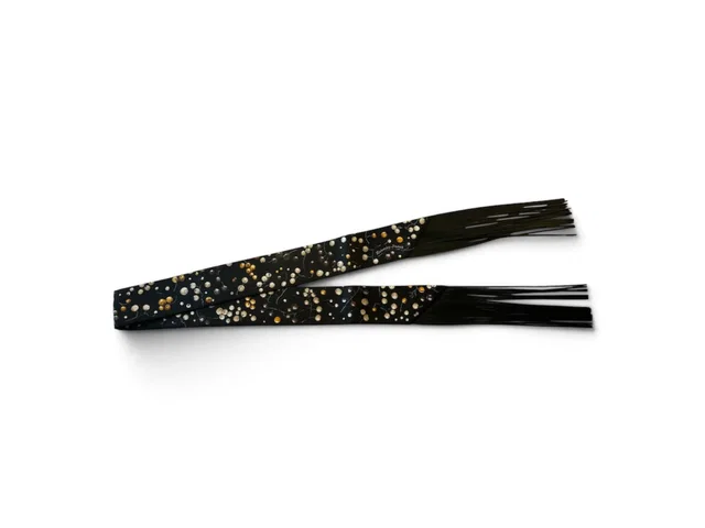 Hermès Black Leather Fringe Twilly - New in Box in Black Leather from Luxury Promise