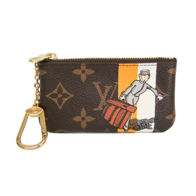 Louis Vuitton Key Pouch Porter M60033 Women,Men Monogram Groom Coin Purse/coin Case Monogram,Yellow in Brown/Yellow Monogram Groom from Elady