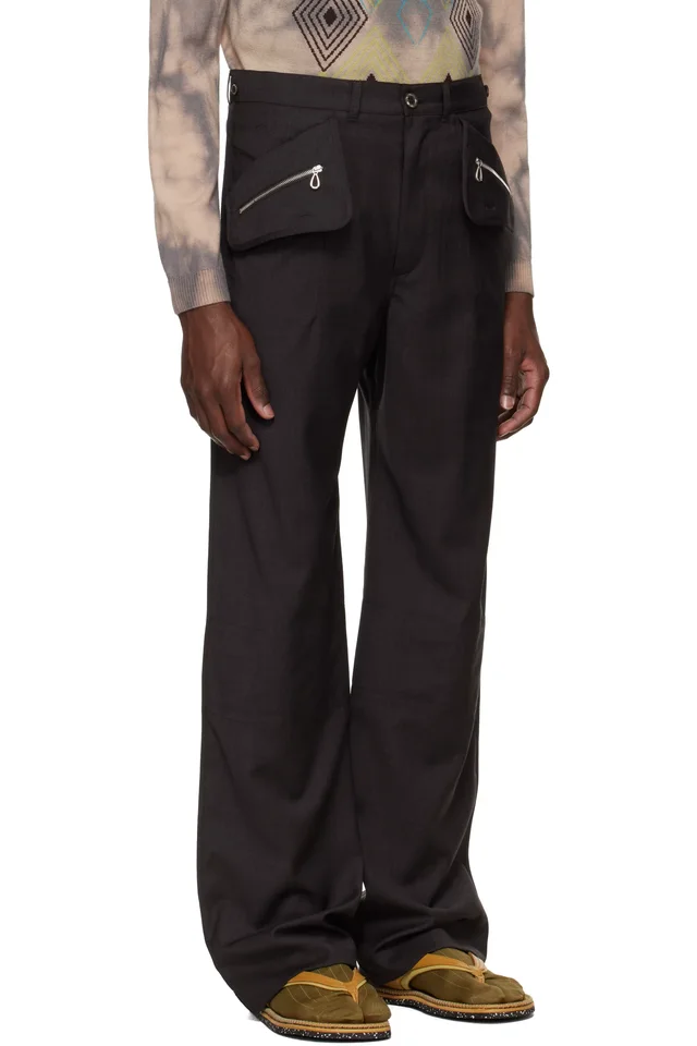 Kiko Kostadinov Brown Komlo Trousers, photo 2 of 4 from SSENSE