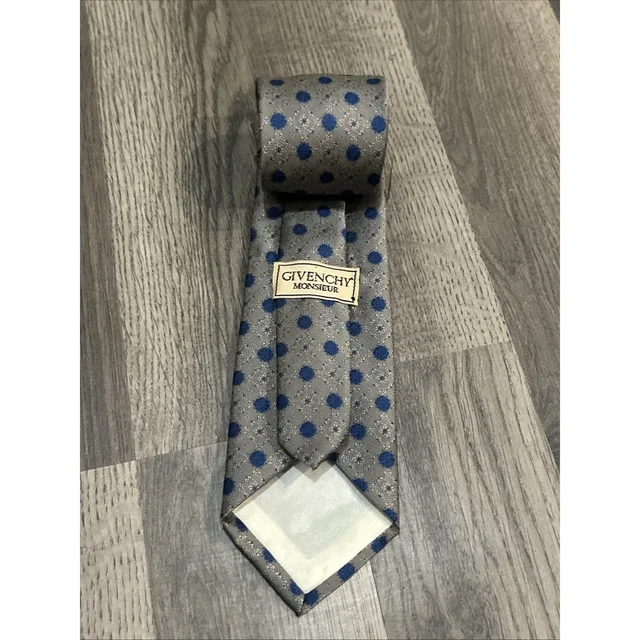 Givenchy Vintage Monsieur Grey With Blue Flowers Geometric Pattern in gray from Poshmark