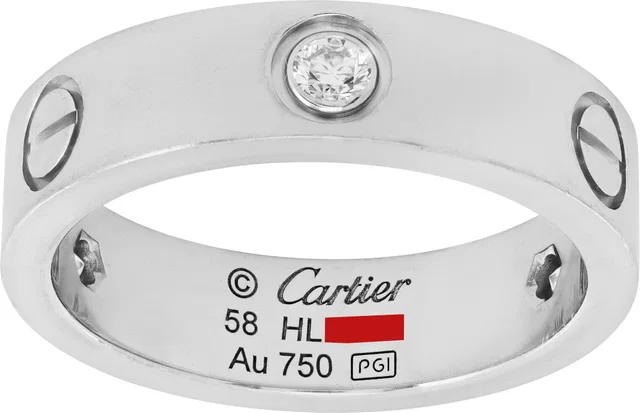 Cartier Love ring Classic Model 3 diamonds in White White Gold from Gray And Sons