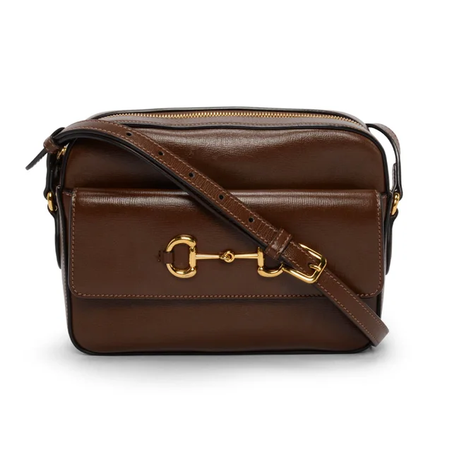 Gucci Small Horsebit 1955 Shoulder Bag in Brown Calfskin from Blue Spinach