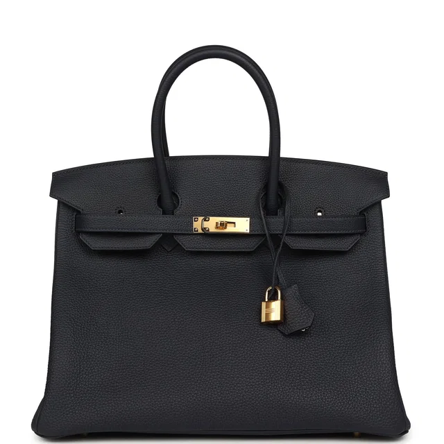 Hermès Birkin 35 Bleu Nuit Togo Gold Hardware in Navy Togo leather from Madison Avenue Couture