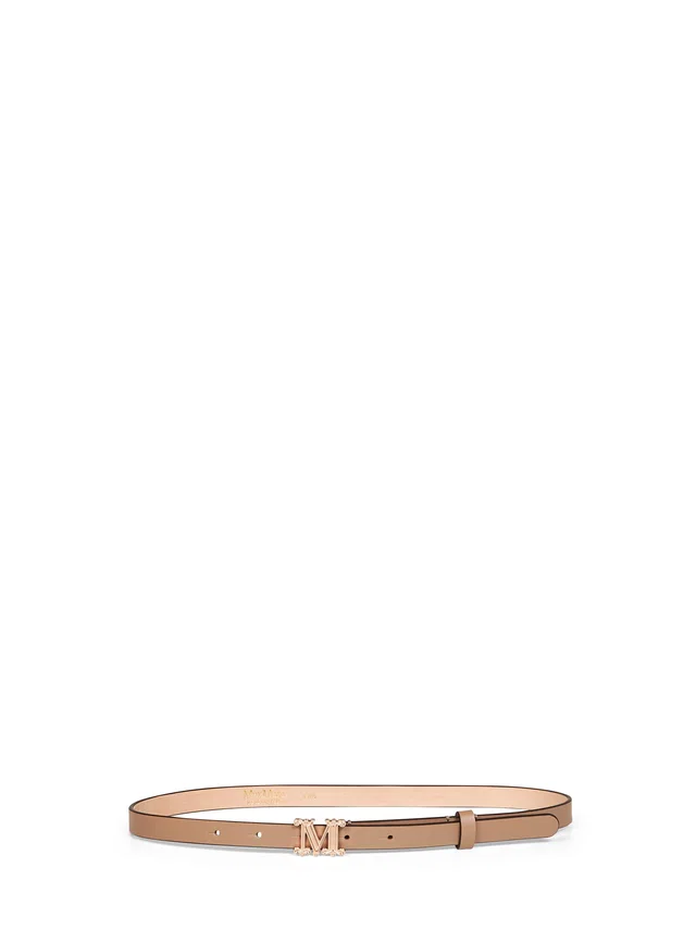 Max Mara Belt — Beige Polyamide in Beige Calfskin from HEWI