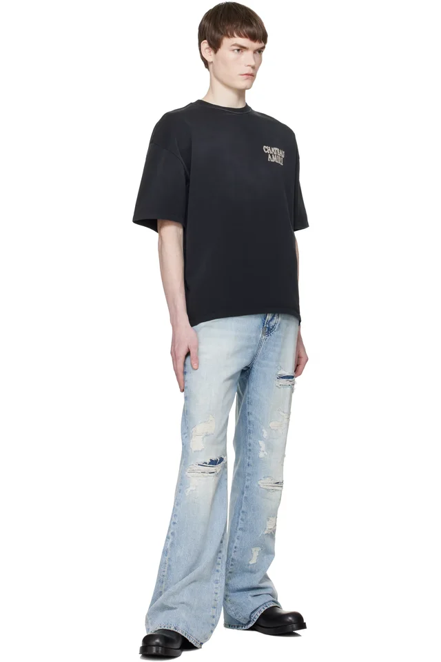 Black 'Chateau Amiri' Oversized T-shirt, photo 4 of 4 from SSENSE