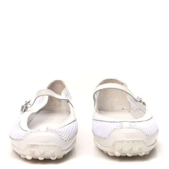 Hermès Crochet Knit Calfskin Kichu Ballet Flats 39 White in White Calfskin from FASHIONPHILE, photo 3 of 9