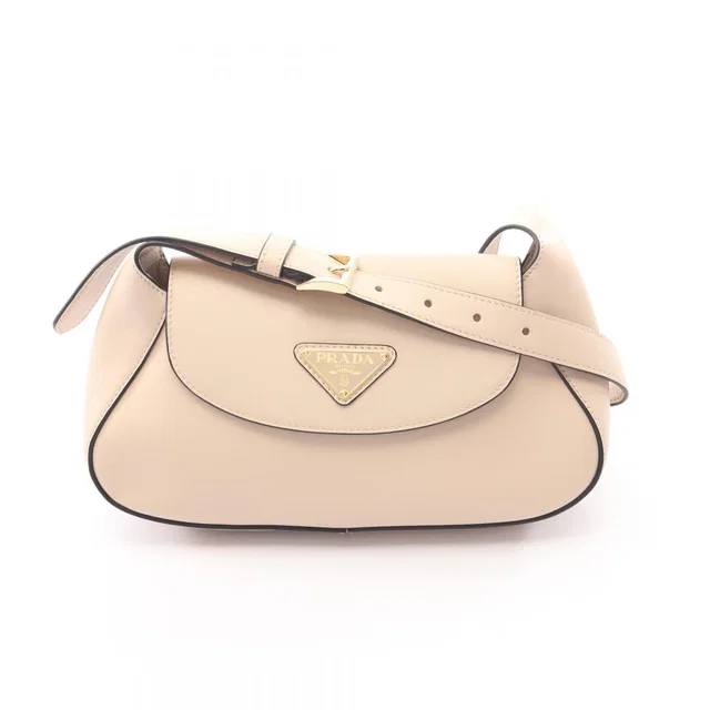 Prada Shoulder Bag Small Beige Leather in Beige Leather from The Reluxe