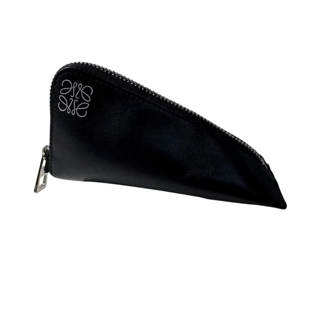 Loewe Anagram Triangle Coin Case Black in Black Leather from The Reluxe