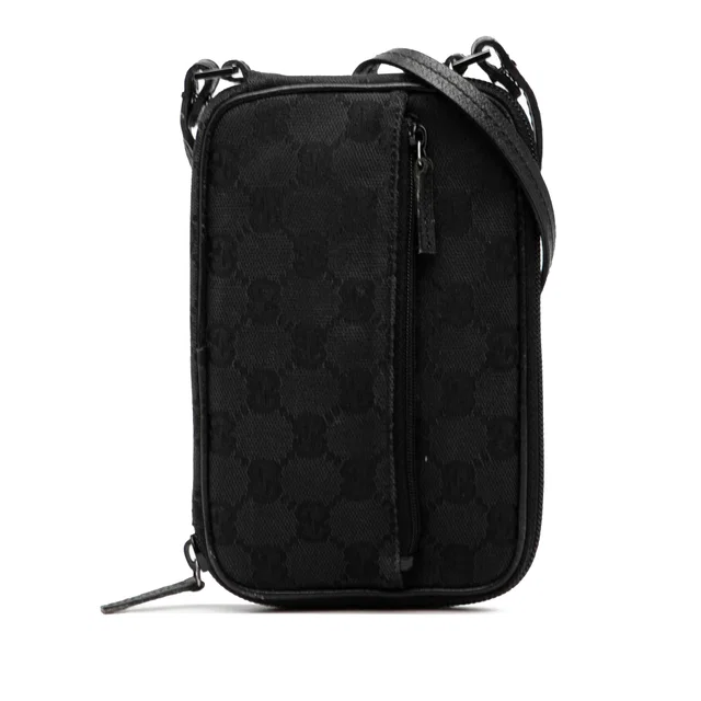 Black Gucci GG Canvas Crossbody in Black Canvas from Designer Revival
