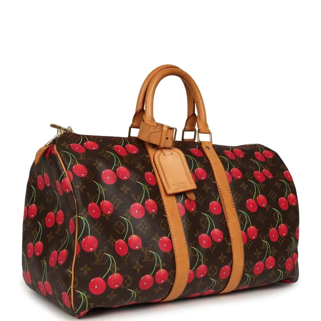 Louis Vuitton Vintage x Takashi Murkami Cheries Keepall 45 Brown and Red Cherry Monogram Gold Hardware in Brown Coated canvas from Madison Avenue Couture, photo 2 of 2