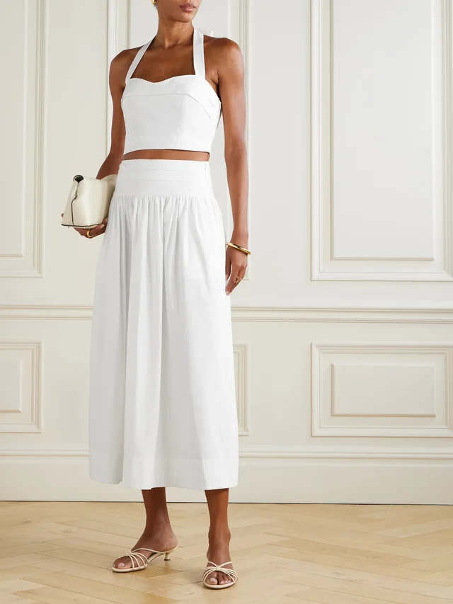 POSSE Rue cotton-poplin halterneck bustier top in Beige, photo 2 of 2 from NET-A-PORTER (Canada)