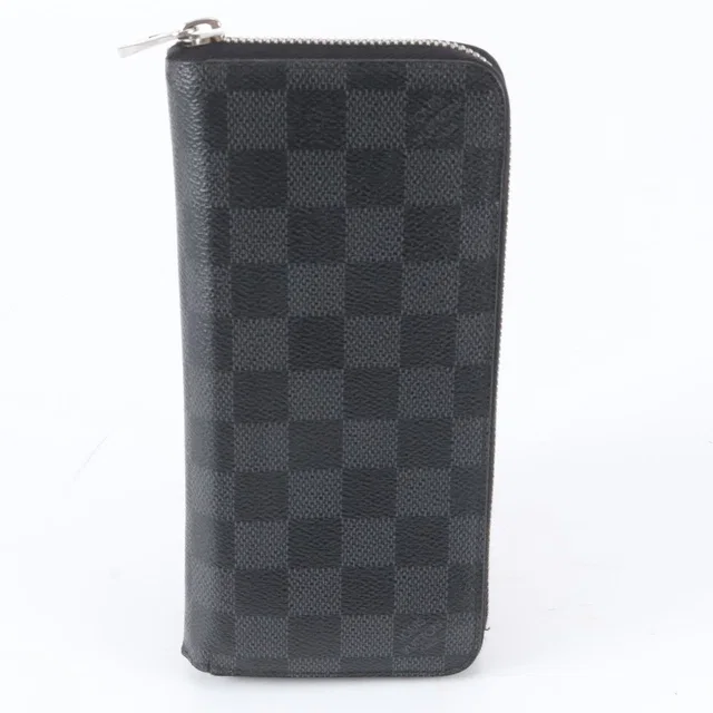 Louis Vuitton Damier Graphite Zippy Wallet Vertical Leather in Grey Leather from The Reluxe