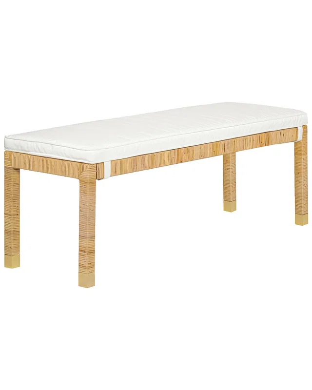 TOV Furniture Amara Woven Rattan Bench, image 1 of 1 from Rue La La
