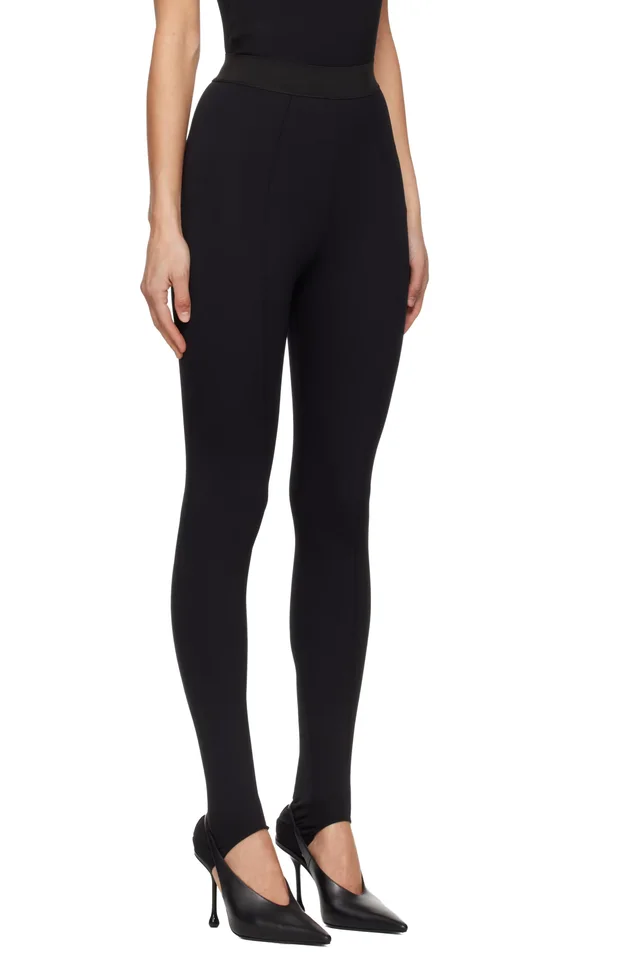 WARDROBE.NYC Black Opaque Stirrup Leggings, photo 2 of 4 from SSENSE