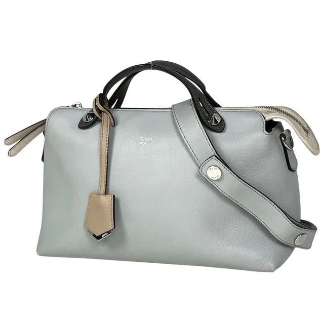 Fendi By The Way 2-Way Shoulder Bag Leather Gray in Grey Leather from The Reluxe