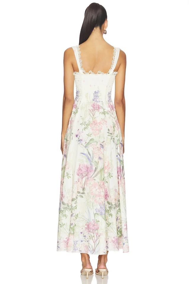 Charo Ruiz Ibiza Crissy Long Dress in Cream Botanic, photo 4 of 4 from REVOLVE (Canada)