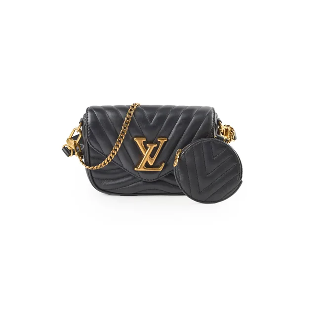 Louis Vuitton New Wave Multi Pochette Black in Black Leather from The Purse Affair