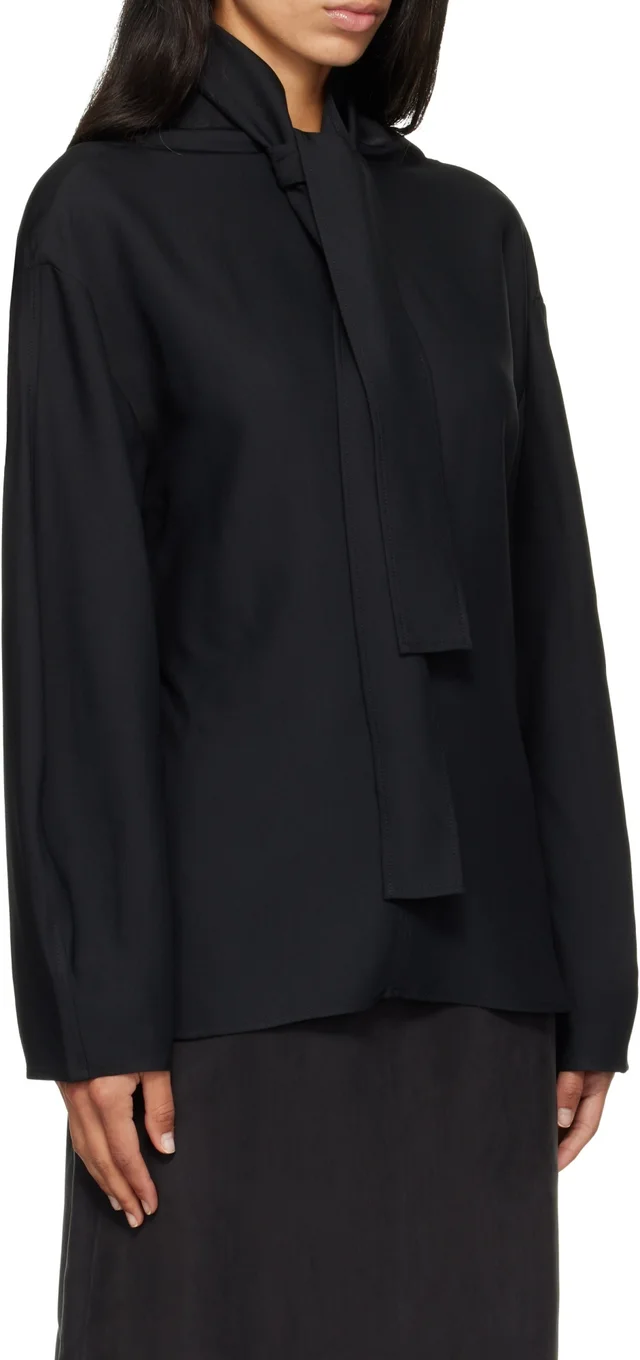 STUDIO NICHOLSON Loti draped tie-neck top, photo 2 of 3 from SENSER