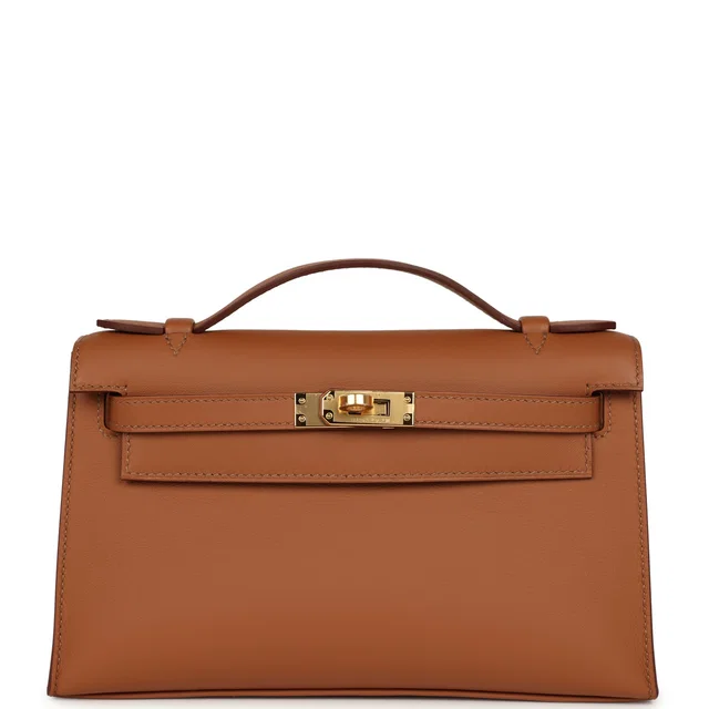 Hermès Special Order (HSS) Kelly Pochette Gold Swift Gold Hardware in Gold Swift leather from Madison Avenue Couture