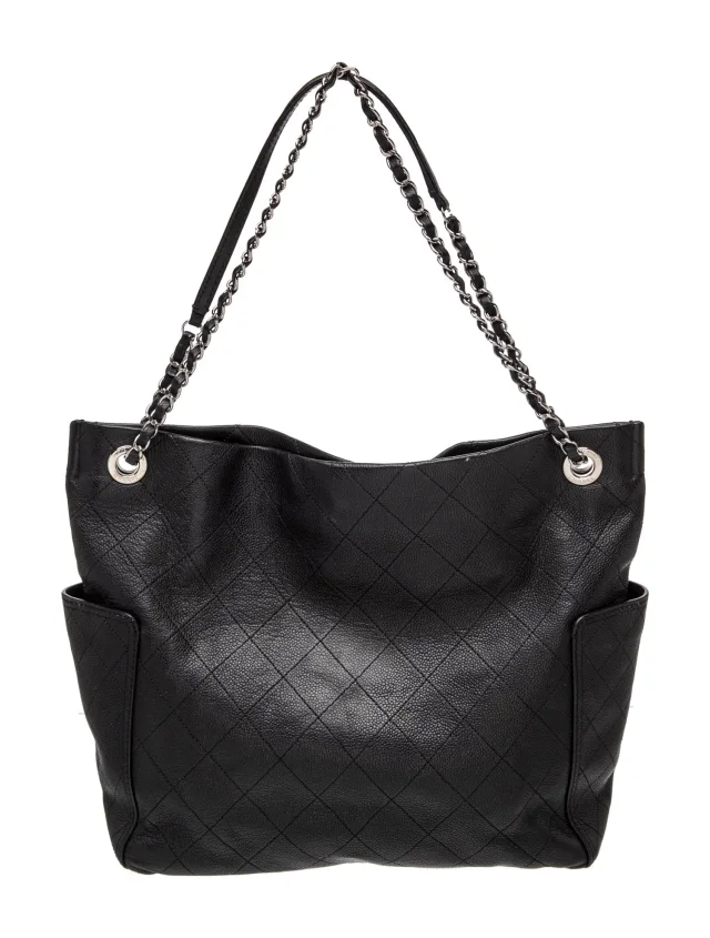 Chanel Quilted Around Pocket Tote in black Caviar leather from The RealReal, photo 4 of 5