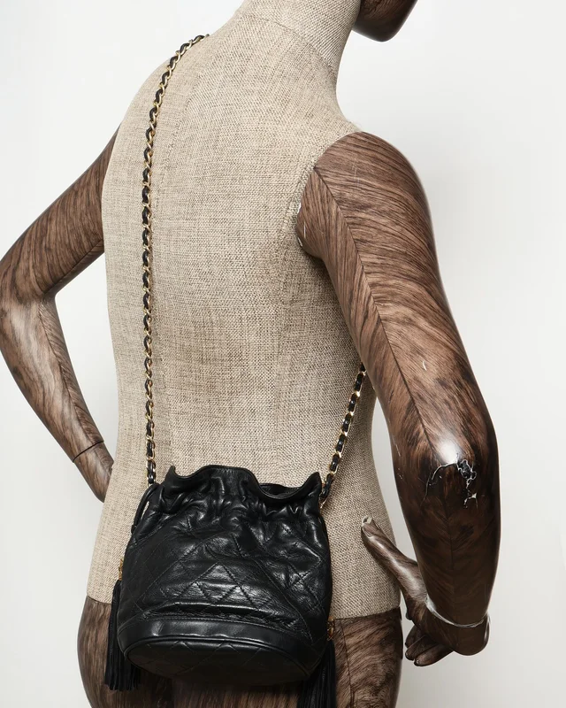 Chanel CC Tassel Bucket On Chain Bag in Leather from A Retro Tale, photo 9 of 9
