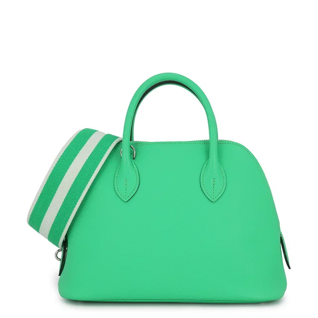 Hermès Bolide 1923 Sangle Woolly Vert Comics/Vert Fizz Epsom Size 25 in Green Epsom leather from GALLERY RARE