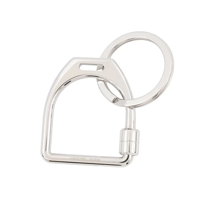 Hermès Etrier Keychain Silver Metal in Silver from GALLERY RARE