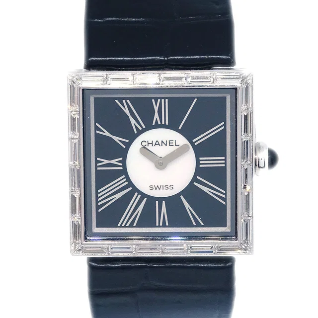 Chanel Mademoiselle Watch 18KWG in Calfskin from AMORE Vintage Tokyo