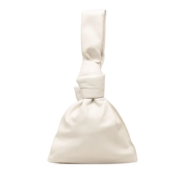White Bottega Veneta Mini Calfskin BV Twist Bag in White Calfskin from Designer Revival