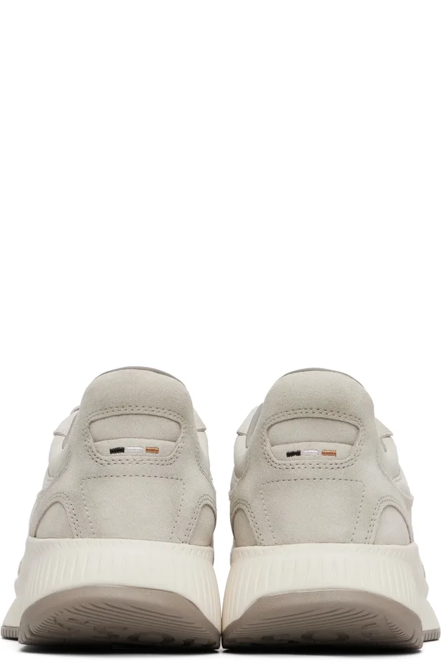 BOSS Beige TTNM Suede Sneakers, photo 2 of 5 from SSENSE