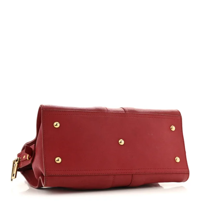 Saint Laurent Sheepskin Small Cabas ChYc Red in Red Leather from FASHIONPHILE, photo 4 of 13