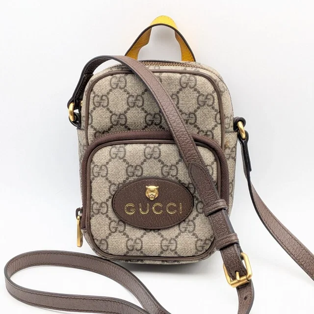 Gucci Neo Vintage GG Supreme Tiger Head Shoulder Bag Cross from The Reluxe