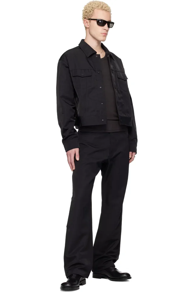Fear of God ESSENTIALS Black Textured Nylon Trucker Jacket, photo 4 of 4 from SSENSE