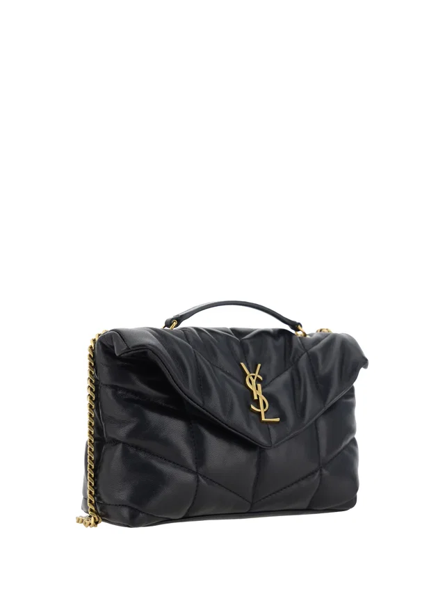 Saint Laurent Quilted Lambskin Shoulder Bag — Black in Black Lambskin from HEWI