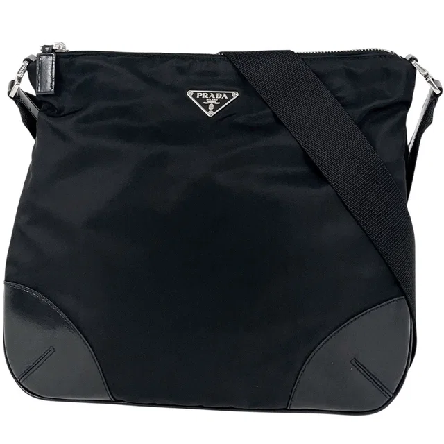 Prada Shoulder Bag Nylon Nero in Black Nylon from The Reluxe