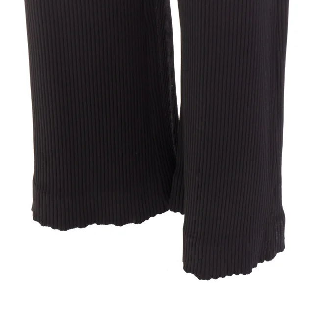 Balenciaga viscose blend ribbed wide leg cropped pants in black, photo 2 of 6 from ShopSimon